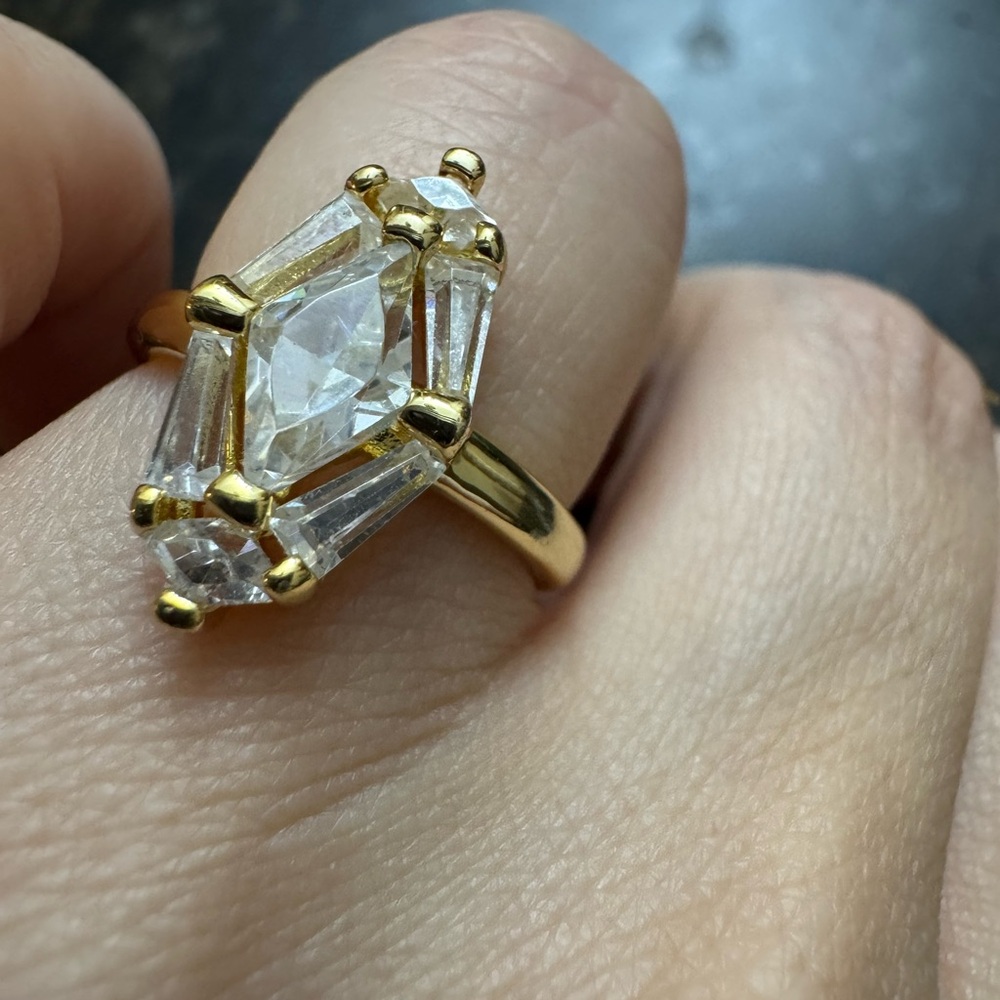 Kendra Scott Gold and Silver Crystal Ring - Picture 6 of 13